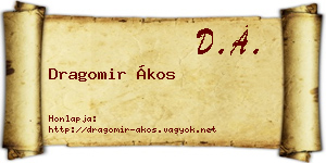 Dragomir Ákos névjegykártya