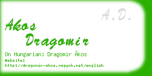 akos dragomir business card